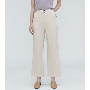 Everlane The Organic Cotton Wide Leg Crop Pant Women’s 2 High Rise Bone Ivory